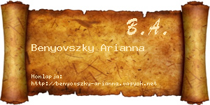 Benyovszky Arianna névjegykártya